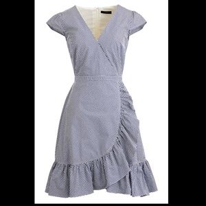 Chic Gingham Faux Wrap Dress